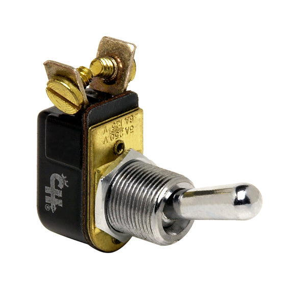 Cole Hersee Light Duty Toggle Switch SPST Off-On 2 Tornillo - Latón niquelado [5558-BP]
