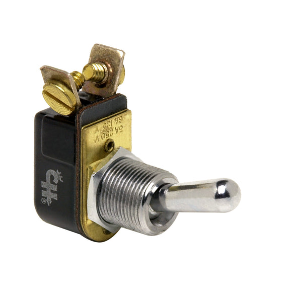 Cole Hersee Light Duty Toggle Switch SPST Off-On 2 Tornillo - Latón cromado [M-484-BP]
