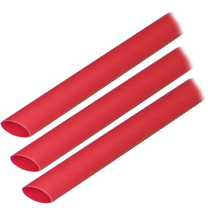 Tubo Termorretráctil Ancor 3/16" x 3" - Rojo - 3 Piezas [302603]