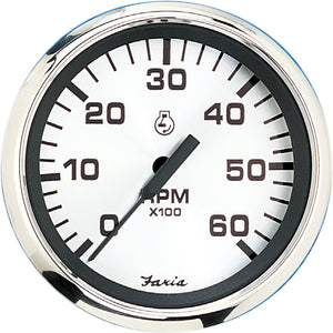 Tacómetro Faria Spun Silver de 4" (6000 RPM) (E/S interna de gas) [36004]
