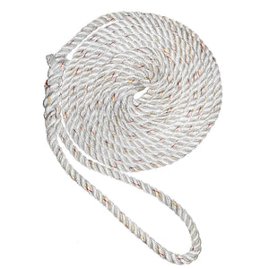 New England Ropes 1/2" Premium 3-Strand Dock Line - White w/Tracer - 35 [C6050-16-00035]