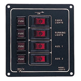 Panel de interruptores de aluminio Sea-Dog - Vertical - 4 interruptores [422010-1]