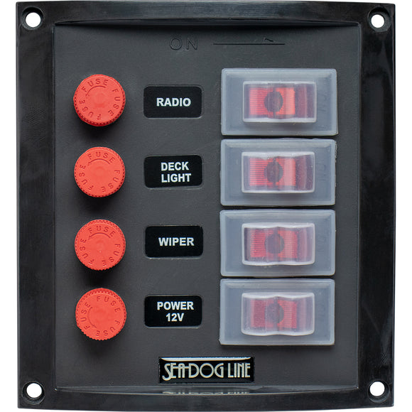 Panel de interruptores vertical Sea-Dog Splash Guard - 4 interruptores [424016-1]