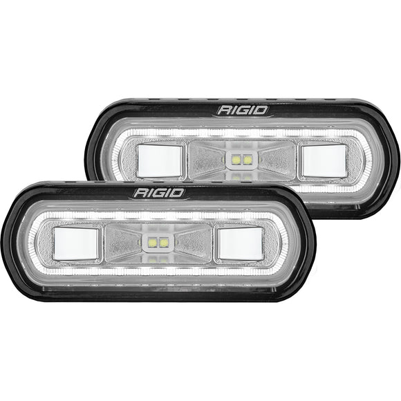 RIGID Industries Serie SR-L Luz de esparcidor de montaje en superficie - Carcasa negra - Halo blanco [53120]