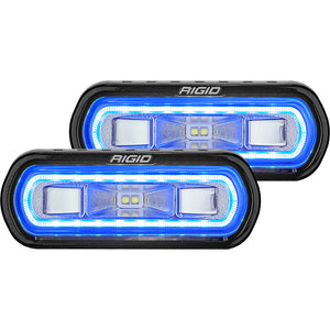 RIGID Industries Serie SR-L Luz de esparcidor de montaje en superficie - Carcasa negra - Halo azul [53121]