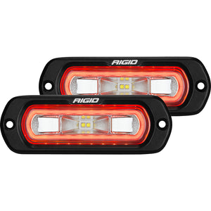 RIGID Industries SR-L Series Flush Mount Spreader Light - Black Housing - Red Halo [53222]