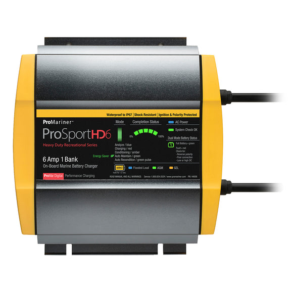 ProMariner ProSportHD 6 Gen 4 - 6 Amp - Cargador de batería de 1 banco [44006]