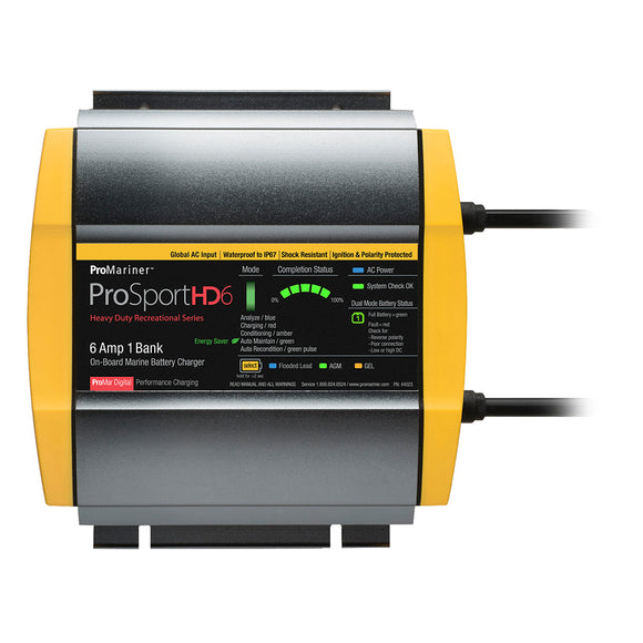 ProMariner ProSportHD 6 Global Gen 4 - 6 Amp - Cargador de batería de 1 banco [44023]