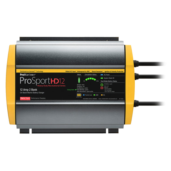 ProMariner ProSportHD 12 Global Gen 4 - 12 Amp - Cargador de batería de 2 bancos [44026]