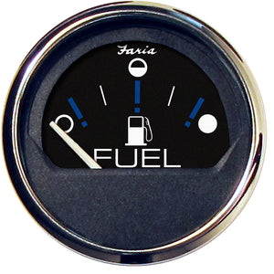 Medidor de nivel de combustible Faria Chesapeake Black 2" (métrico) [13721]
