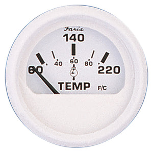 Medidor de temperatura de culata de 2" Faria Dress White (60 - 220 F) [13113]