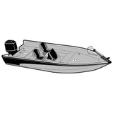 Carver Performance Poly-Guard Styled-to-Fit Boat Cover f/15.5 V-Hull Consola lateral Barcos de pesca - Gris [72215P-10]