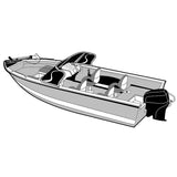 Carver Performance Poly-Guard Wide Series Cubierta para botes diseñada a la medida para botes con casco en V de aluminio de 18.5 con parabrisas de paso - Gris [72318P-10]