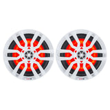 DS18 HYDRO 6.5" 2-Way Marine Speakers w/RGB LED Lights 300W - White [NXL-6]
