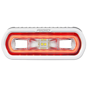 RIGID Industries SR-L Series Marine Spreader Light - Montaje en superficie blanca - Luz blanca con halo rojo [51102]