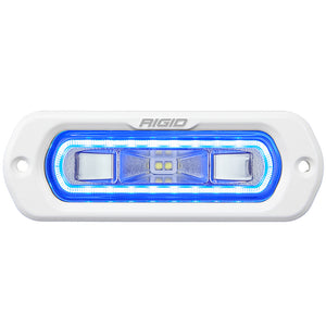 RIGID Industries SR-L Series Marine Spreader Light - Montaje empotrado blanco - Luz blanca con halo azul [51201]