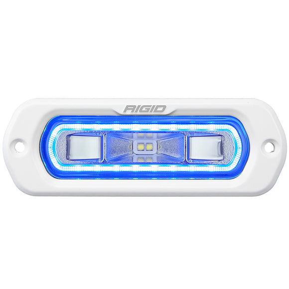 RIGID Industries SR-L Series Marine Spreader Light - Montaje empotrado blanco - Luz blanca con halo azul [51201]