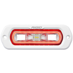 RIGID Industries SR-L Series Marine Spreader Light - Montaje empotrado blanco - Luz blanca con halo rojo [51202]