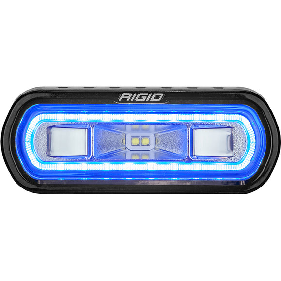 RIGID Industries SR-L Series Marine Spreader Light - Negro Montaje en superficie - Luz blanca con halo azul [52101]