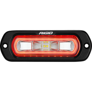 RIGID Industries SR-L Series Marine Spreader Light - Montaje empotrado negro - Luz blanca con halo rojo [52202]