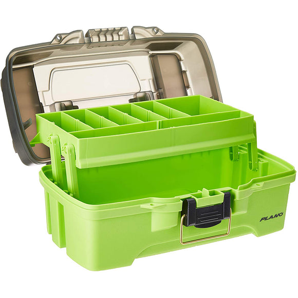 Plano Dark Green Metallic & Off White 3 Tray Tackle Box