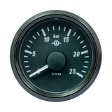Manómetro de aceite de engranaje VDO SingleViu 52 mm (2-1/16") - 25 Bar - 0-180 Ohm [A2C3833460030]