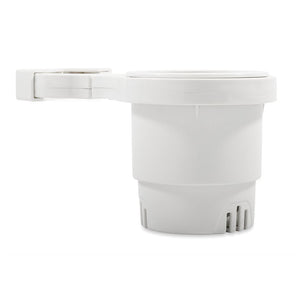 Camco ClampOn Rail Mounted Cup Holder Large for Up to 2 Rail White
