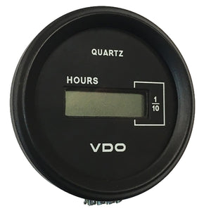 Contador de horas LCD VDO Cockpit Marine de 52 mm (2-1/16") - Esfera negra/bisel cromado [331-546]