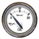Medidor de presión de aceite Faria Newport SS 2" - 0 a 80 PSI [25001]