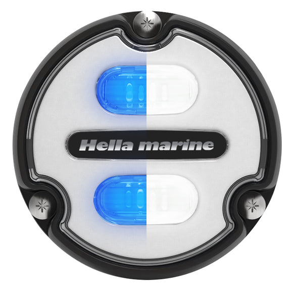 Hella Marine Apelo A1 Luz subacuática azul blanca - 1800 lúmenes - Carcasa negra - Lente blanca [016145-011]
