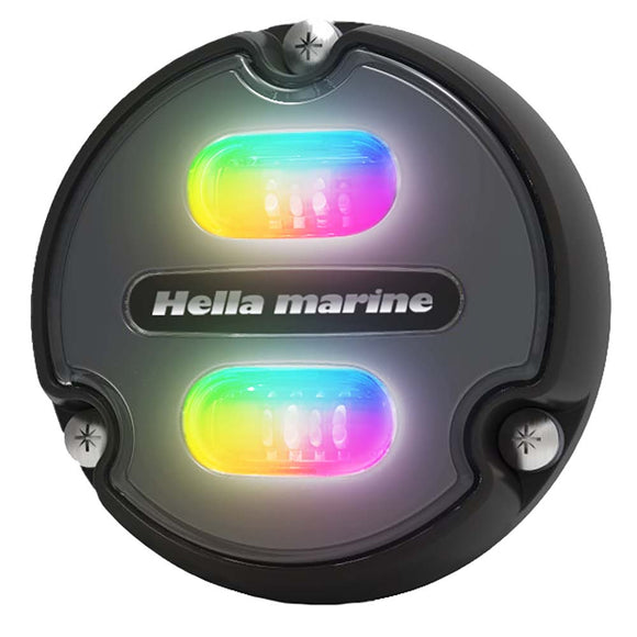 Hella Marine Apelo A1 RGB Luz subacuática - 1800 lúmenes - Carcasa negra - Lente carbón [016146-001]