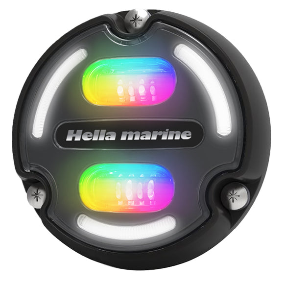 Hella Marine A2 RGB Luz subacuática - 3000 lúmenes - Carcasa negra - Lente de carbón con luz de borde [016148-001]