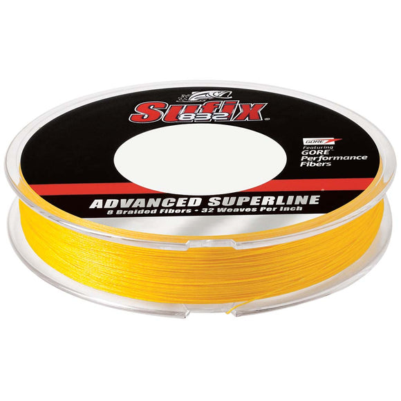 Sufix 832 Superline trenzado avanzado - 8 lb - Amarillo de alta visibilidad - 150 yardas [660-008Y]