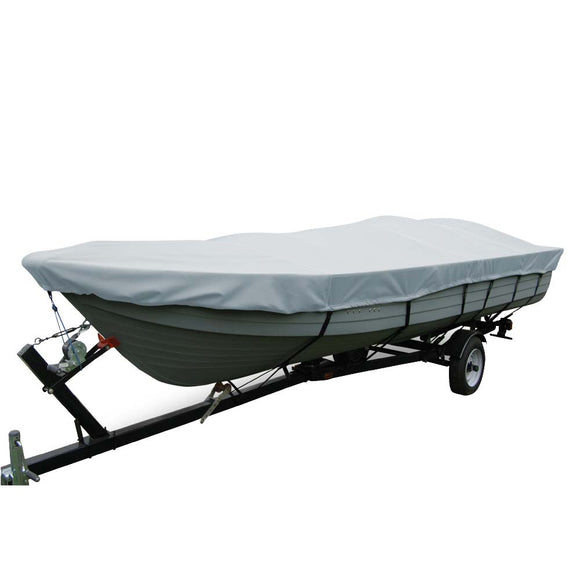 Carver Poly-Flex II Wide Series Styled-to-Fit Boat Cover f/12.5 V-Hull Barcos de pesca sin motor - Gris [70112F-10]