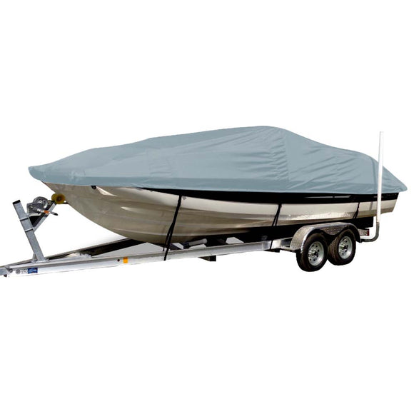 Carver Sun-DURA Styled-to-Fit Boat Cover f/19.5 Sterndrive Deck Boats con rieles bajos - Gris [75119S-11]