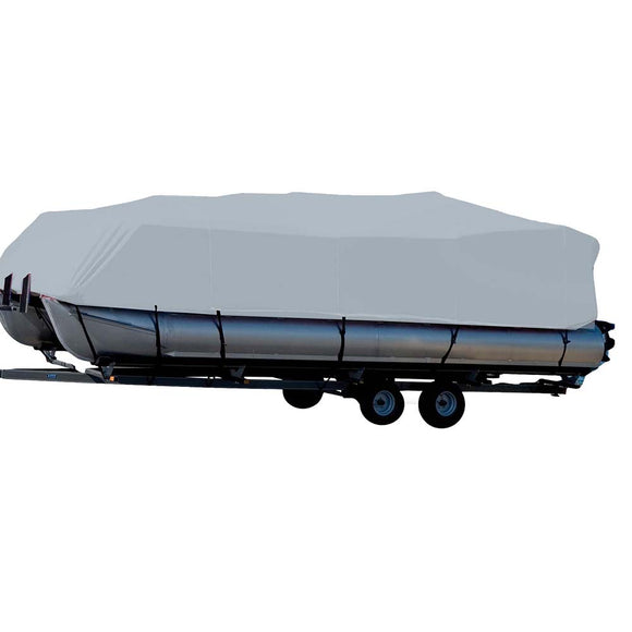 Carver Sun-DURA Styled-to-Fit Boat Cover f/16.5 Pontoons con rieles superiores Bimini - Gris [77516S-11]