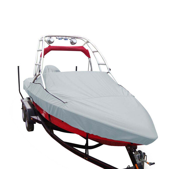 Carver Sun-DURA Specialty Boat Cover f/19.5 V-Hull Runabouts con torre - Gris [97019S-11]