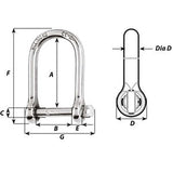 Grillete grande autoblocante Wichard - Diámetro 5 mm - 3/16" [01262]