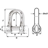 Grillete en D con pasador cautivo Wichard - Diámetro 4 mm - 5/32" [01401]