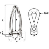 Grillete trenzado con pasador cautivo Wichard - Diámetro 6 mm - 1/4" [01423]