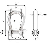 Grillete de arco con pasador cautivo Wichard - Diámetro 6 mm - 1/4" [01443]