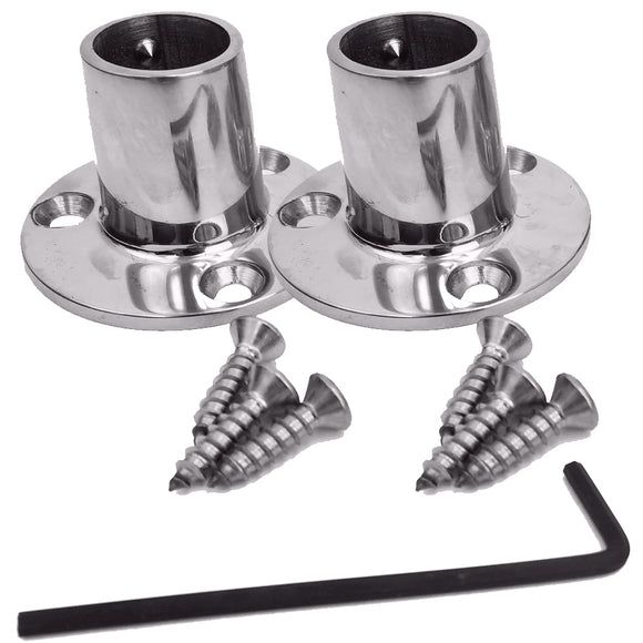 NavPod Feet Pair Kit  Stainless Steel Feet for 1 Diameter Tubing (Circular Base) [SS100-CIR-KIT]