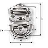 Wichard Double Folding Pad Eye - 10mm Diameter - 25/64" [06566]