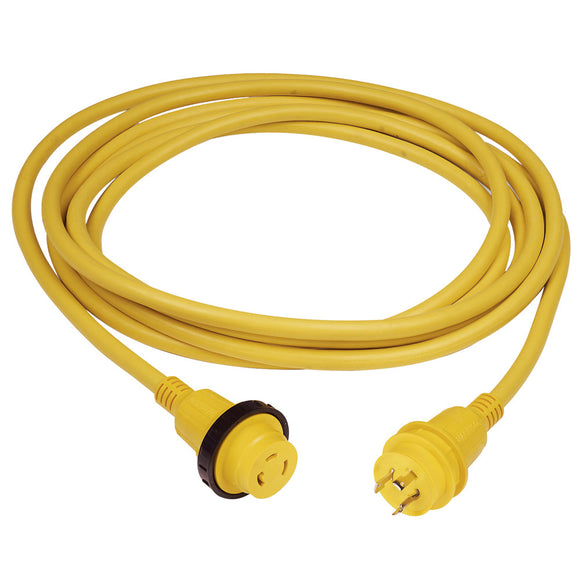 Juego de cables Marinco PowerCord PLUS de 30 amperios con LED de encendido, amarillo, 50 pies [199119]
