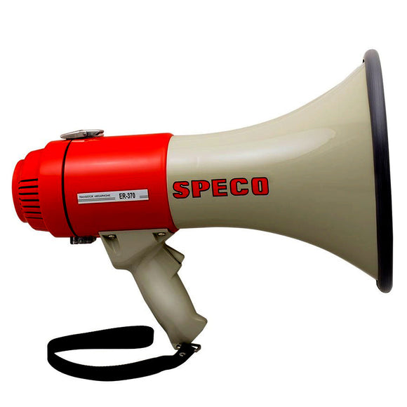 Speco ER370 Megáfono Deluxe con Sirena - Rojo/Gris - 16W [ER370]