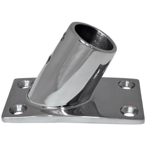 Accesorio de riel de acero inoxidable con base rectangular de 60 grados de diámetro externo Whitecap [6042C]