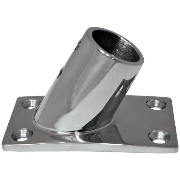 Accesorio para riel de acero inoxidable con base rectangular de 60 grados de diámetro exterior Whitecap de 1