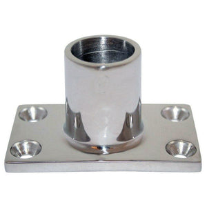 Accesorio de riel de acero inoxidable con base rectangular de 90 grados de diámetro externo Whitecap [6041C]