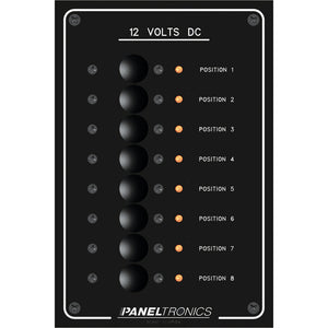 Panel estándar de Paneltronics - Disyuntor de CC de 8 posiciones con LED [9972208B]