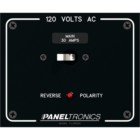 Paneltronics Panel estándar CA principal de doble polo con CB de 30 amperios e indicador de polaridad inversa [9982316B]